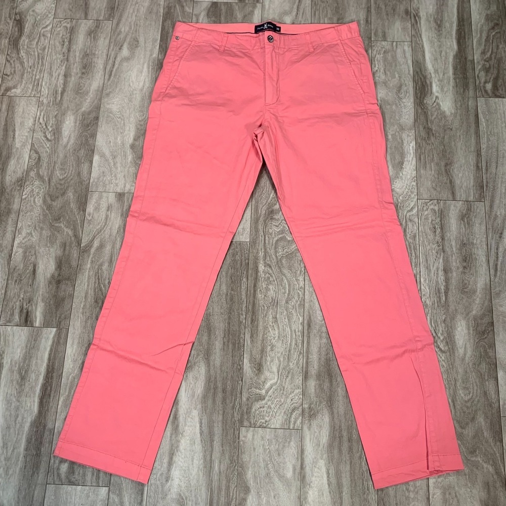 Psycho Bunny Pants Mens 36x32 Pink Chino Golf Stretch Modern Casual